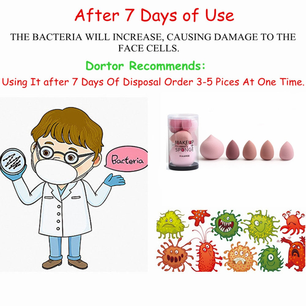 Lot de 5 éponges à maquillage, outils de maquillage, houppettes cosmétiques de beauté, estompeur de fond de teint pour le visage