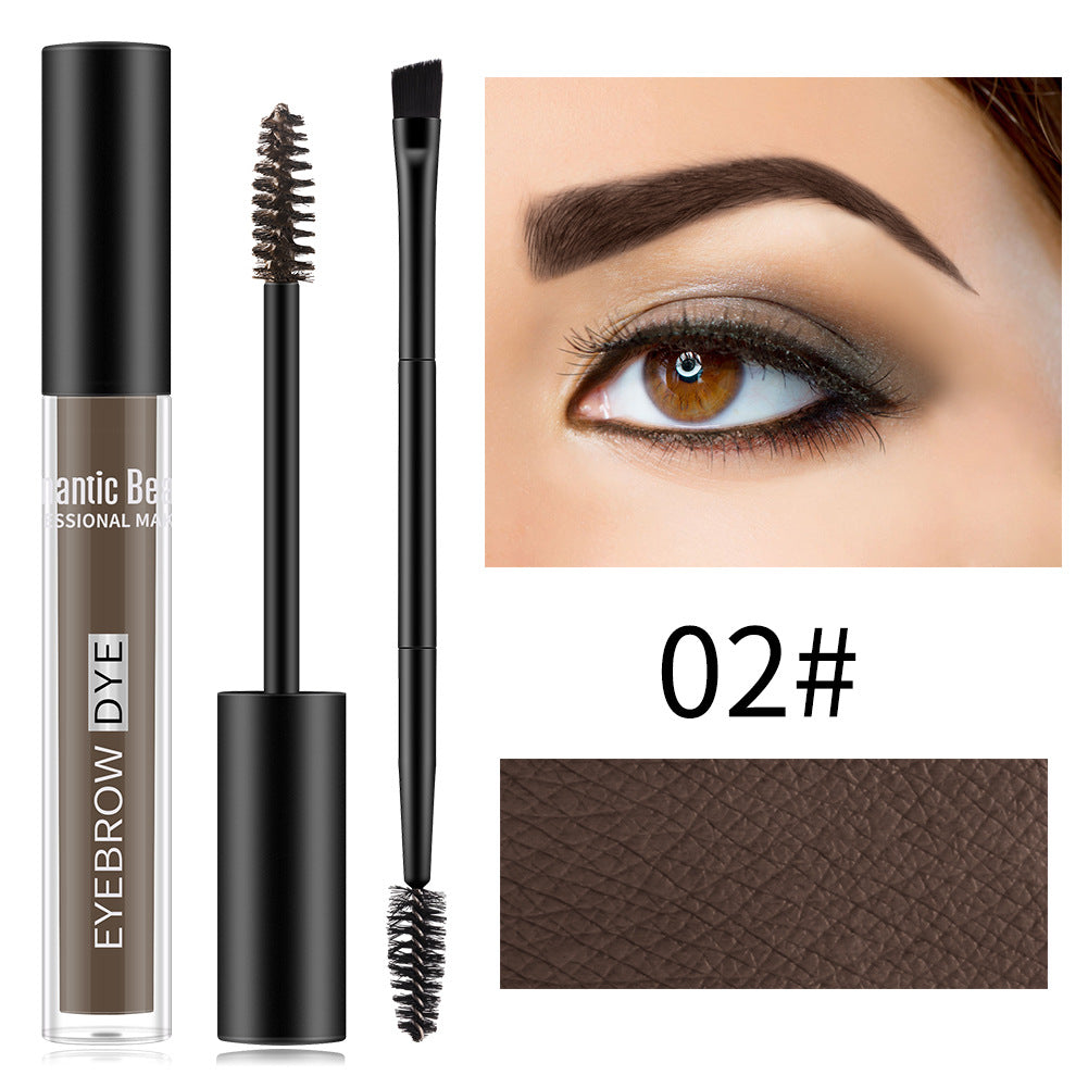 Pinceau à sourcils double-tête Romantic Beauty pour un coiffage longue durée Teinture à sourcils imperméable et résistante à la transpiration