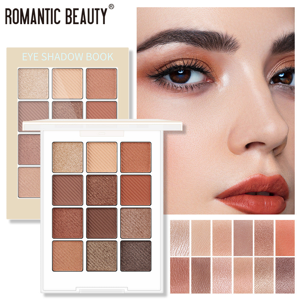 Maquillage Yeux Beauté Romantique Fard à Paupières Tendance Disque 12 Couleurs Fard à Paupières