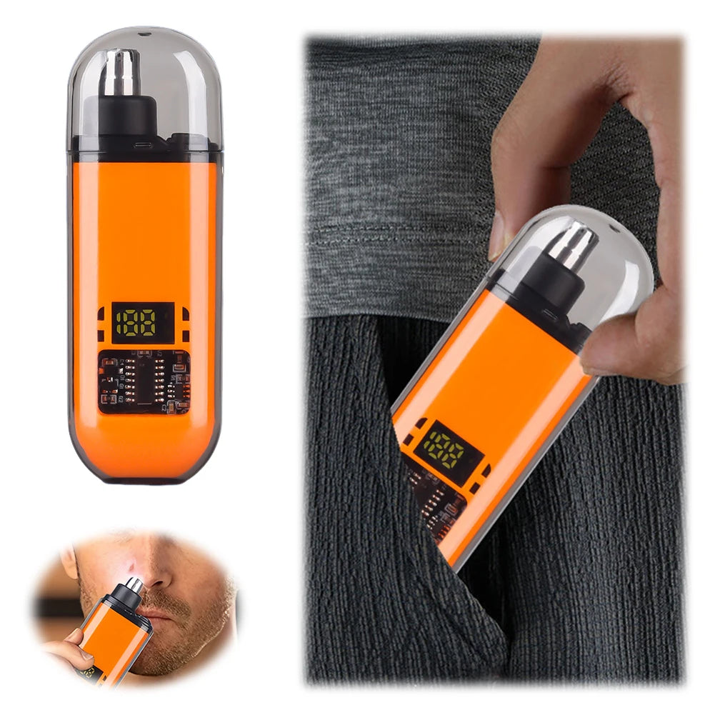 Tondeuse électrique à poils de nez, Recharge USB, Tondeuse à poils de nez et d'oreilles, Tondeuse électrique portable à poils de nez, Recharge rapide pour hommes