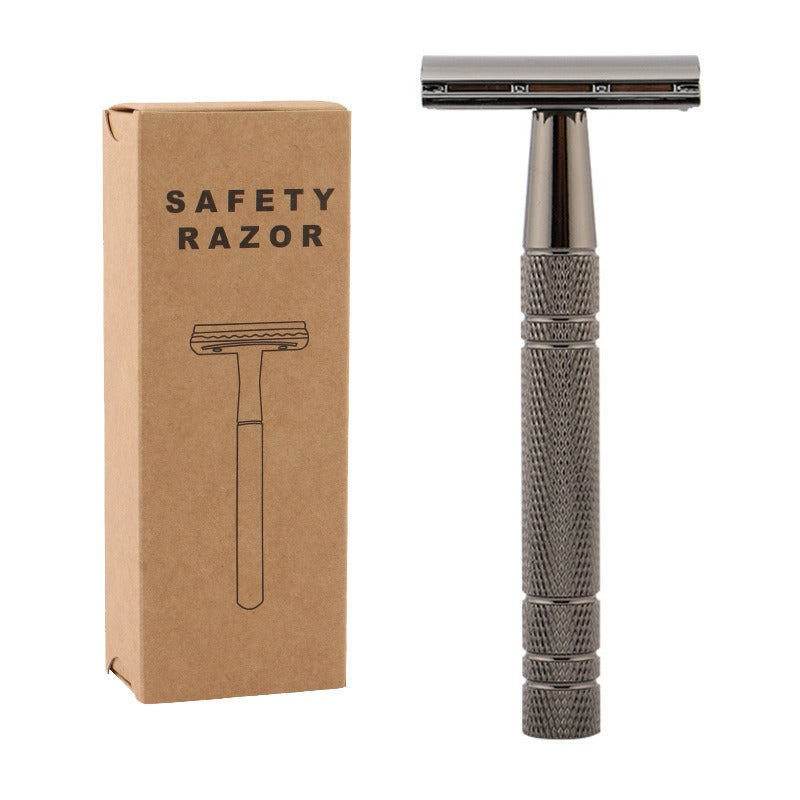 Rasoir à l'ancienne pour hommes et femmes, lame de rasoir double face légère, emballage en papier kraft, lame à barbe en alliage