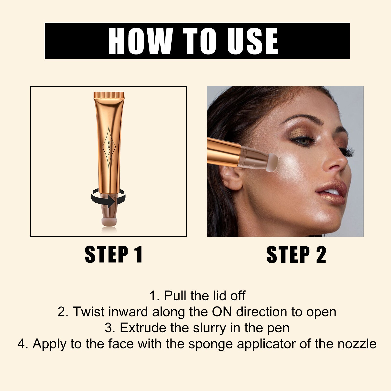 Jaysuing Crayon de Maquillage Multifonctionnel, Bâton de Contour Liquide Solide Fard à Joues et Illuminateur Facial