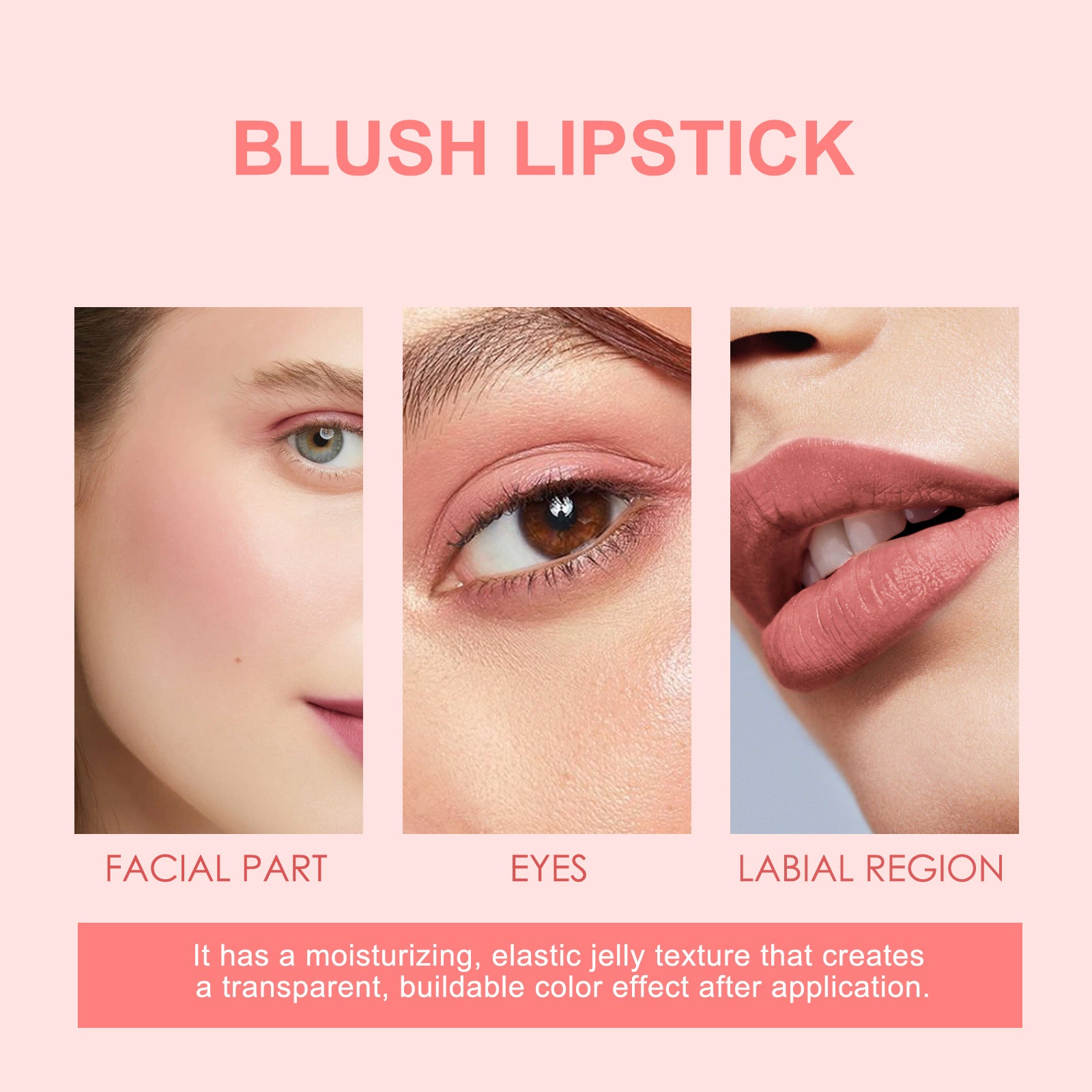Rouge à lèvres blush, bâtonnet de gloss à lèvres blush longue durée, facile à colorer, nude clair naturel