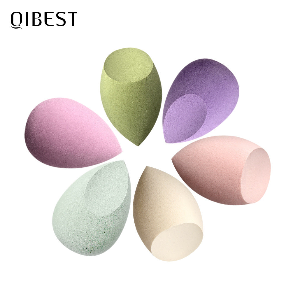Éponge de Beauté QIBEST – Houpette, Humide et Sèche, N'absorbe Pas le Maquillage Liquide, Outil d'Application du Fond de Teint