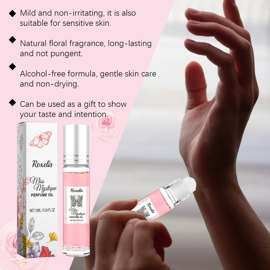 Roxelis Rolling Rose Parfum Flacon Portable Parfum Charme Naturel Frais Longue Durée Parfum aux Phéromones