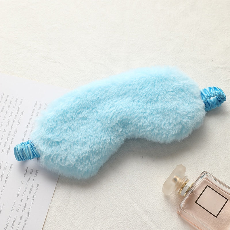 Masque de nuit bandeau de sommeil, masque pour les yeux doux en peluche, bandeau pour les yeux mignon en forme de nuage d'amour, masque en peluche de lapin, cache-œil, couverture oculaire de sieste saine