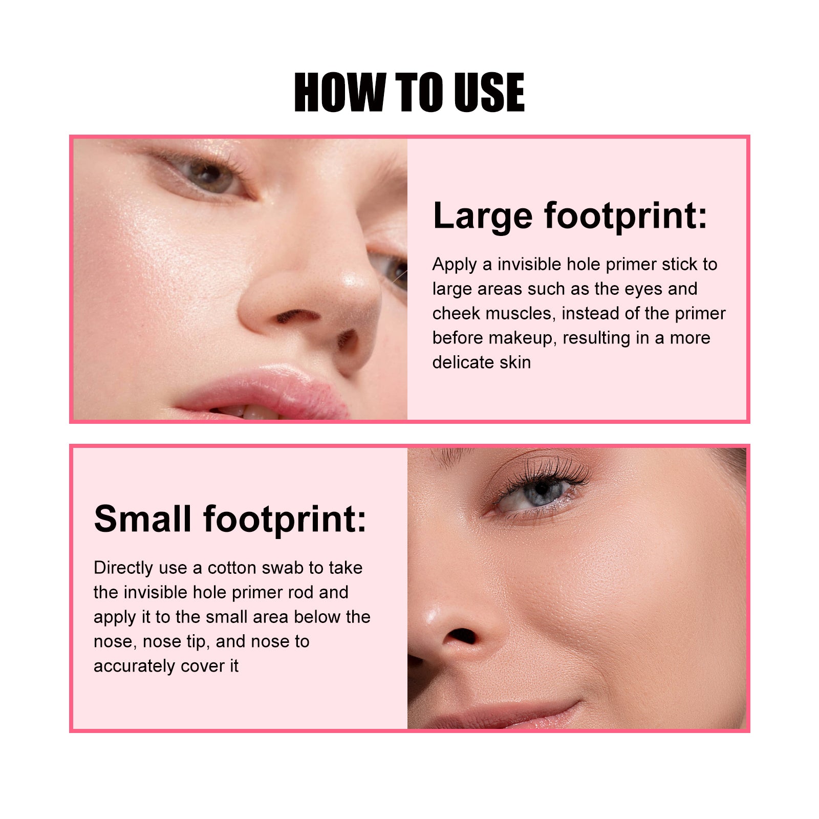 OUHOE Stick Pores Invisibles, Anti-cernes Éclaircissant, Lissant les Pores, Stick Pré-Maquillage