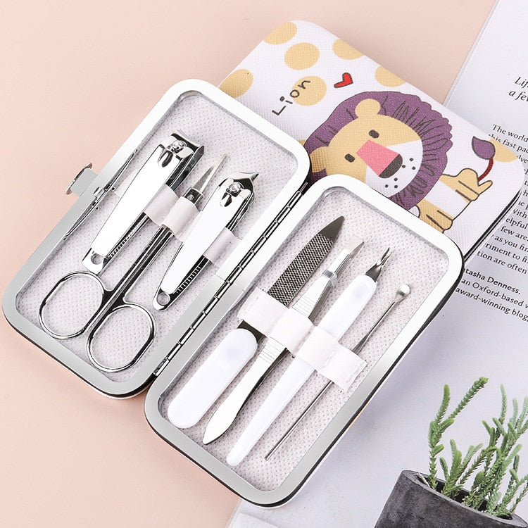Ensemble de coupe-ongles Ciseaux Pince à peau morte Pince coupante Pédicure Couteau à rainure d'ongle Outil de manucure pour l'inflammation des ongles