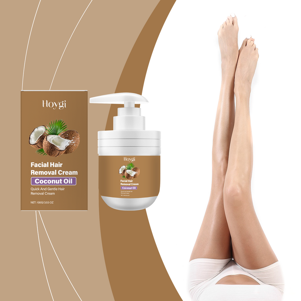 Crème dépilatoire douce à la noix de coco Hoygi, Épilateur Visage Hommes et Femmes Poils Lèvre Barbe Doux Non Irritant