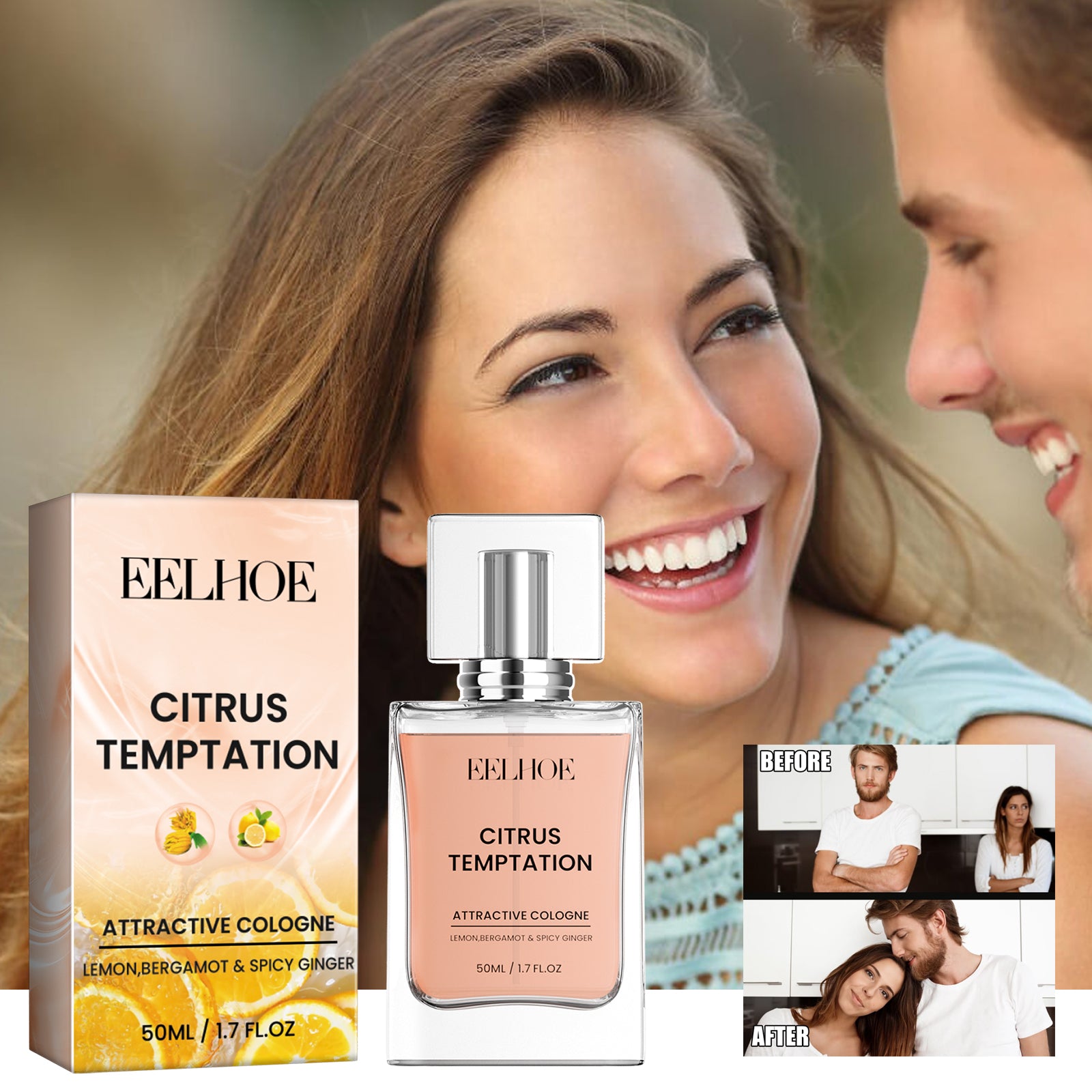 EELHOE Tentation Agrumes, Parfum longue durée pour couples, Naturel et frais à emporter