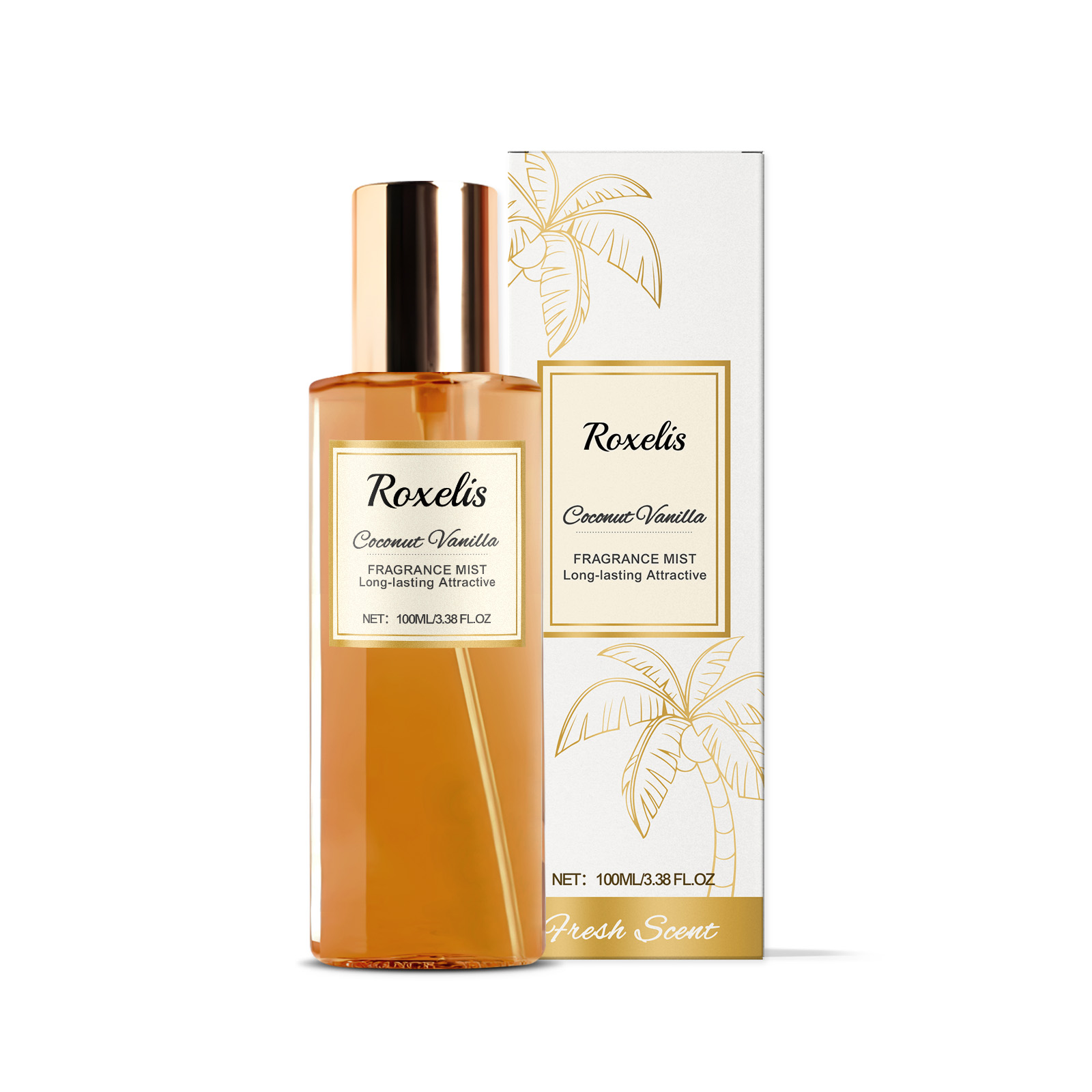 Roxelis Noix de Coco Vanille Parfum Corporel Romantique Frais Élégant Naturel Usage Quotidien Parfum de Niche Eau de Toilette