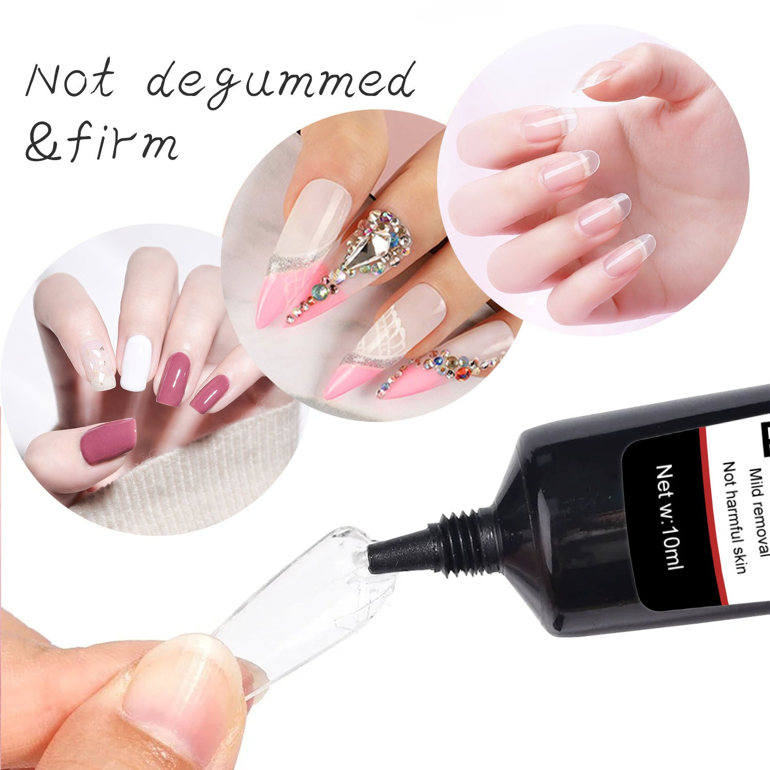 Renforcement transparent pour ongles, pose d'ongles, colle diamant, spécial ongle