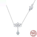 Collier délicat Lotus argenté