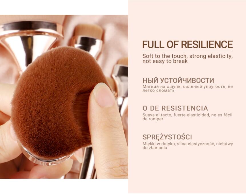 Lot de 9 pinceaux de maquillage or rose outil cosmétique de beauté