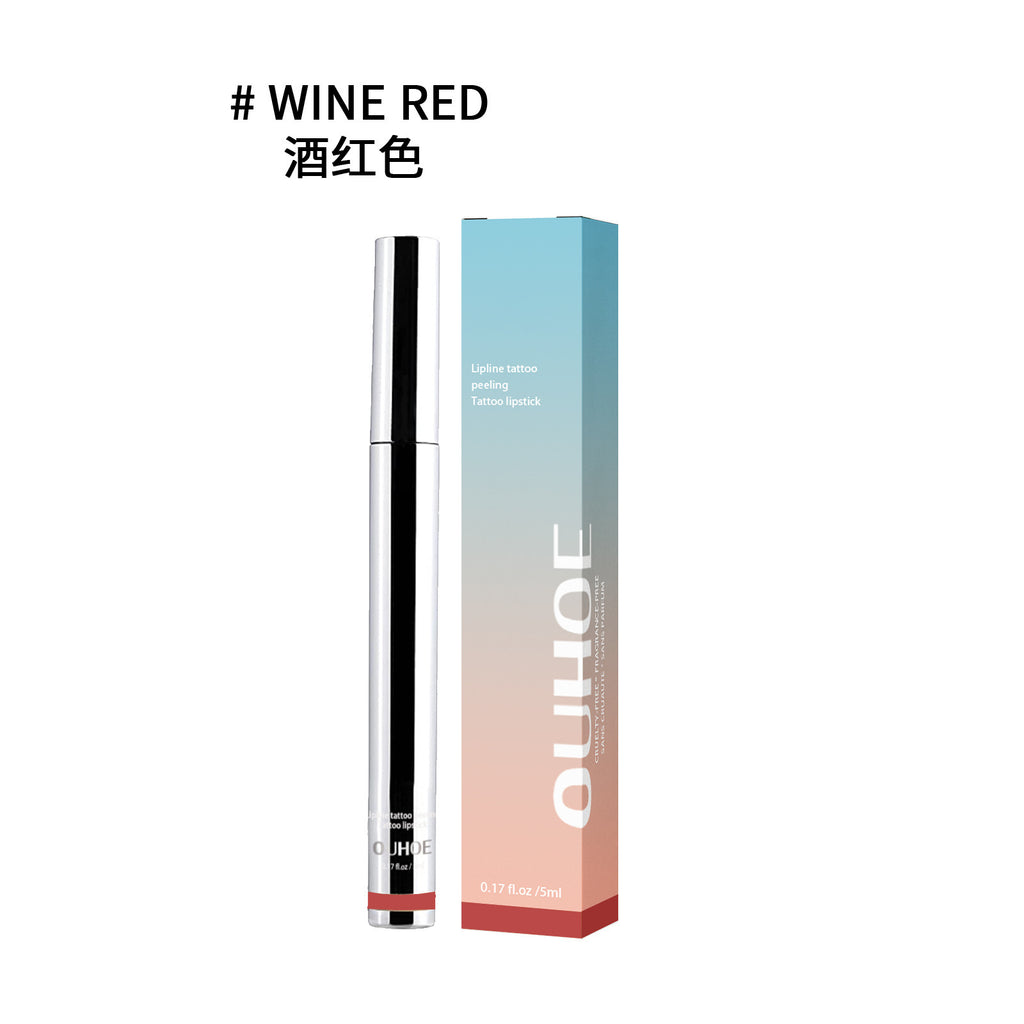 OUHOE Peel Lip Liner, Delineador à lèvres repulpant pour une couleur intense sans maquillage, Delineador à lèvres effet peeling