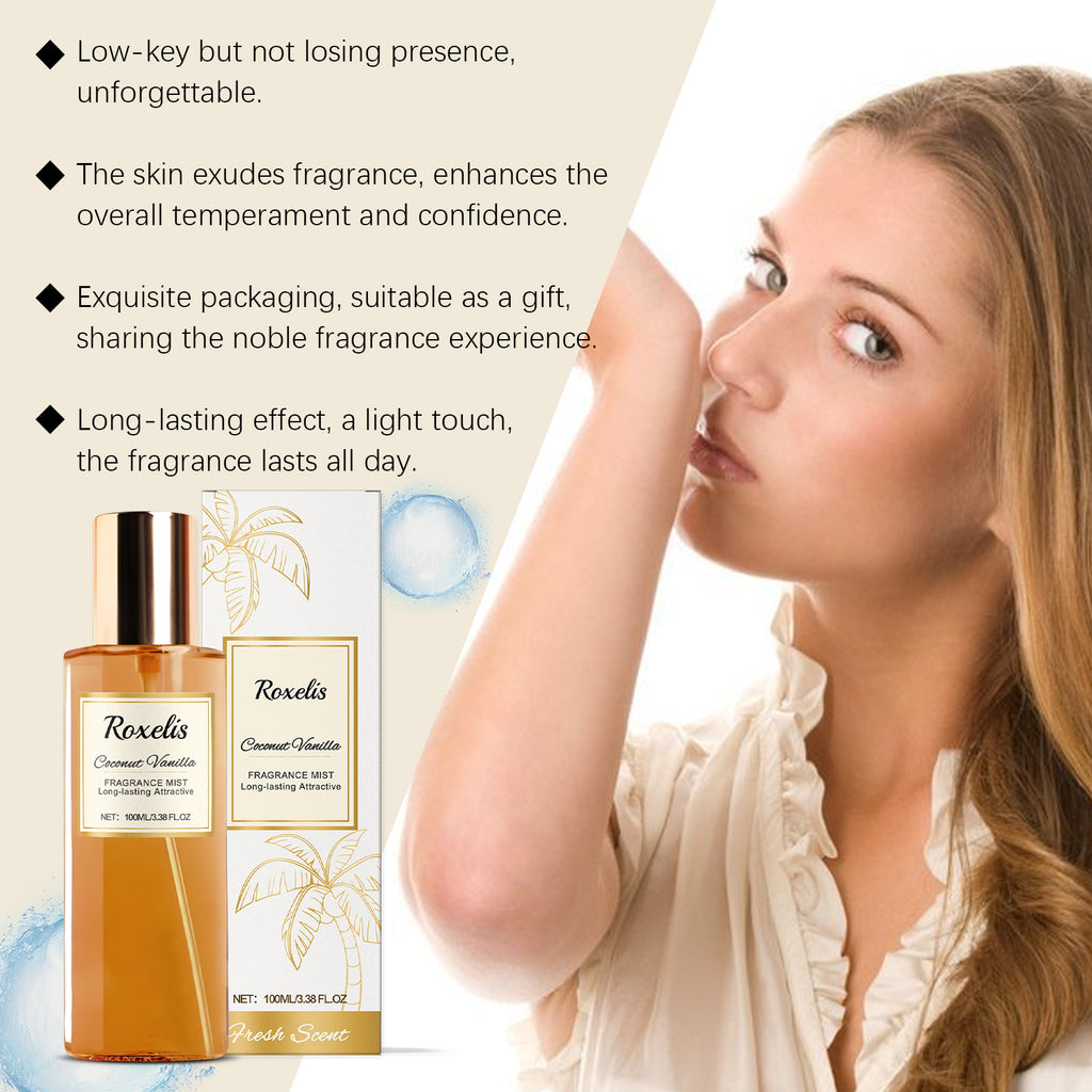 Roxelis Noix de Coco Vanille Parfum Corporel Romantique Frais Élégant Naturel Usage Quotidien Parfum de Niche Eau de Toilette