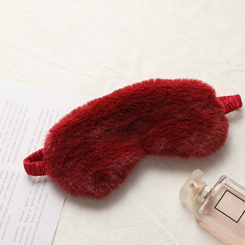 Masque de nuit bandeau de sommeil, masque pour les yeux doux en peluche, bandeau pour les yeux mignon en forme de nuage d'amour, masque en peluche de lapin, cache-œil, couverture oculaire de sieste saine
