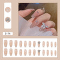 Faux Ongles Fée Longue Tenue avec Strass Papillon Cassé Autocollants Ongles Pièces d'Ongles Fini Détachables Autocollants Ongles Ongles