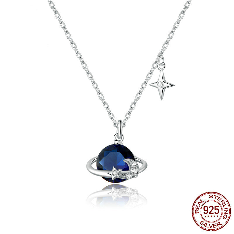 Collier pendentif ciel étoilé en argent sterling S925