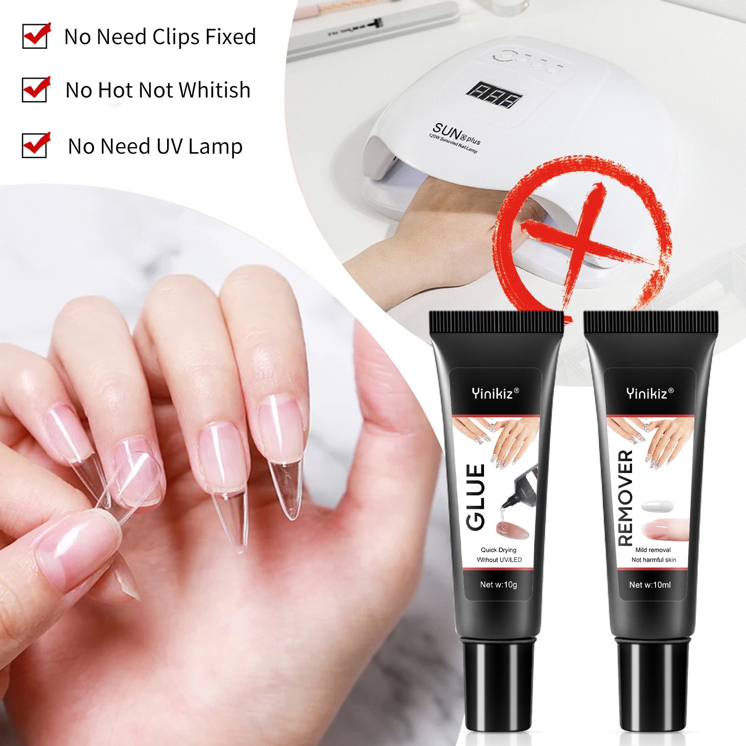 Renforcement transparent pour ongles, pose d'ongles, colle diamant, spécial ongle