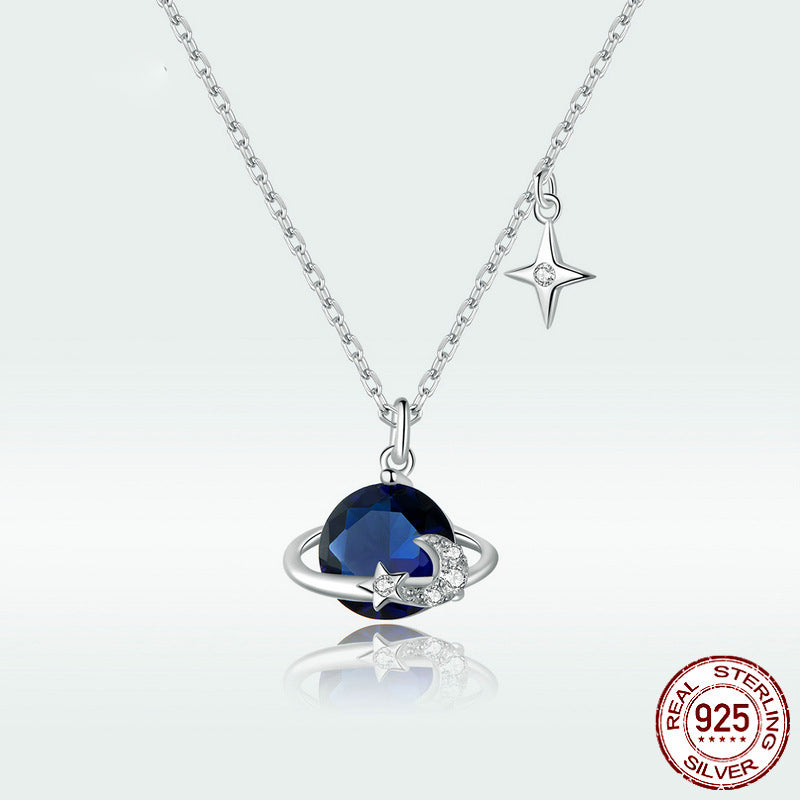 Collier pendentif ciel étoilé en argent sterling S925