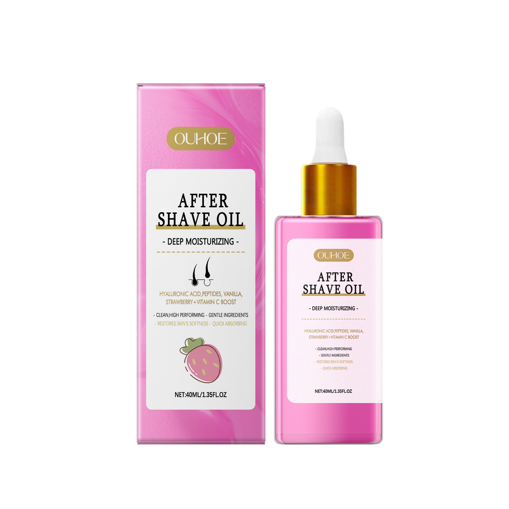 OUHOE Huile Essentielle Après-Rasage Fraise Hydrate, Adoucit et Prend Soin de la Peau en Douceur