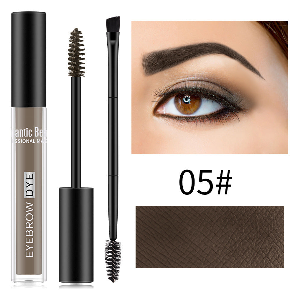 Pinceau à sourcils double-tête Romantic Beauty pour un coiffage longue durée Teinture à sourcils imperméable et résistante à la transpiration