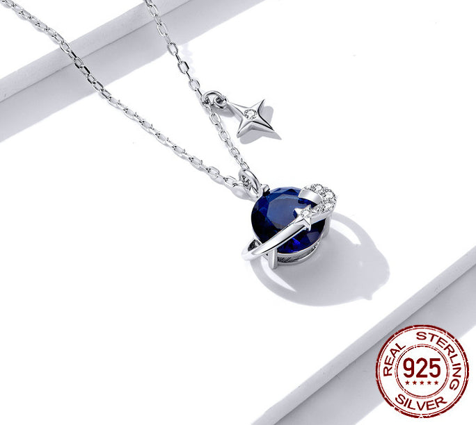 Collier pendentif ciel étoilé en argent sterling S925