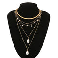 Collier Ras du Cou Gothique en Perles d'Imitation avec Pompon, Colar Statement Mariage Punk Lariat Serpent Longue Chaîne Collier Bijoux Femme