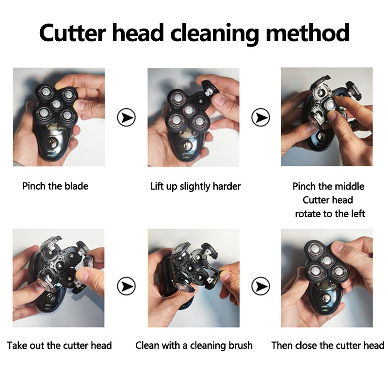 Kit de toilettage multifonctionnel Rasoir électrique étanche pour hommes Rasoir électrique rechargeable Machine à raser la tête chauve Tondeuse à barbe