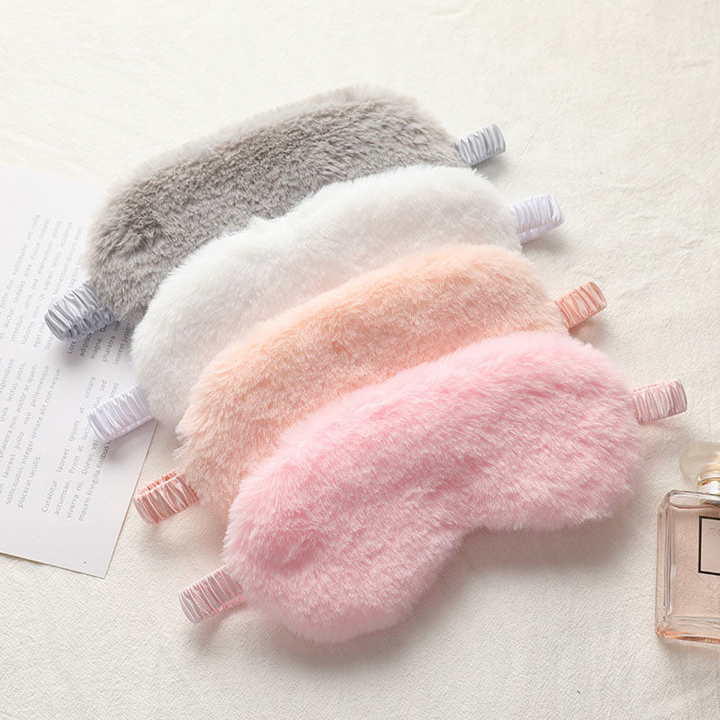 Masque de nuit bandeau de sommeil, masque pour les yeux doux en peluche, bandeau pour les yeux mignon en forme de nuage d'amour, masque en peluche de lapin, cache-œil, couverture oculaire de sieste saine
