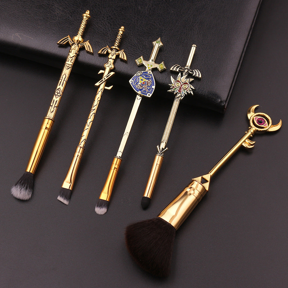Le kit de pinceaux de maquillage The Legend Of Zelda Épée céleste Link Figurine Arme Pinceau à poudre libre Pinceau à lèvres