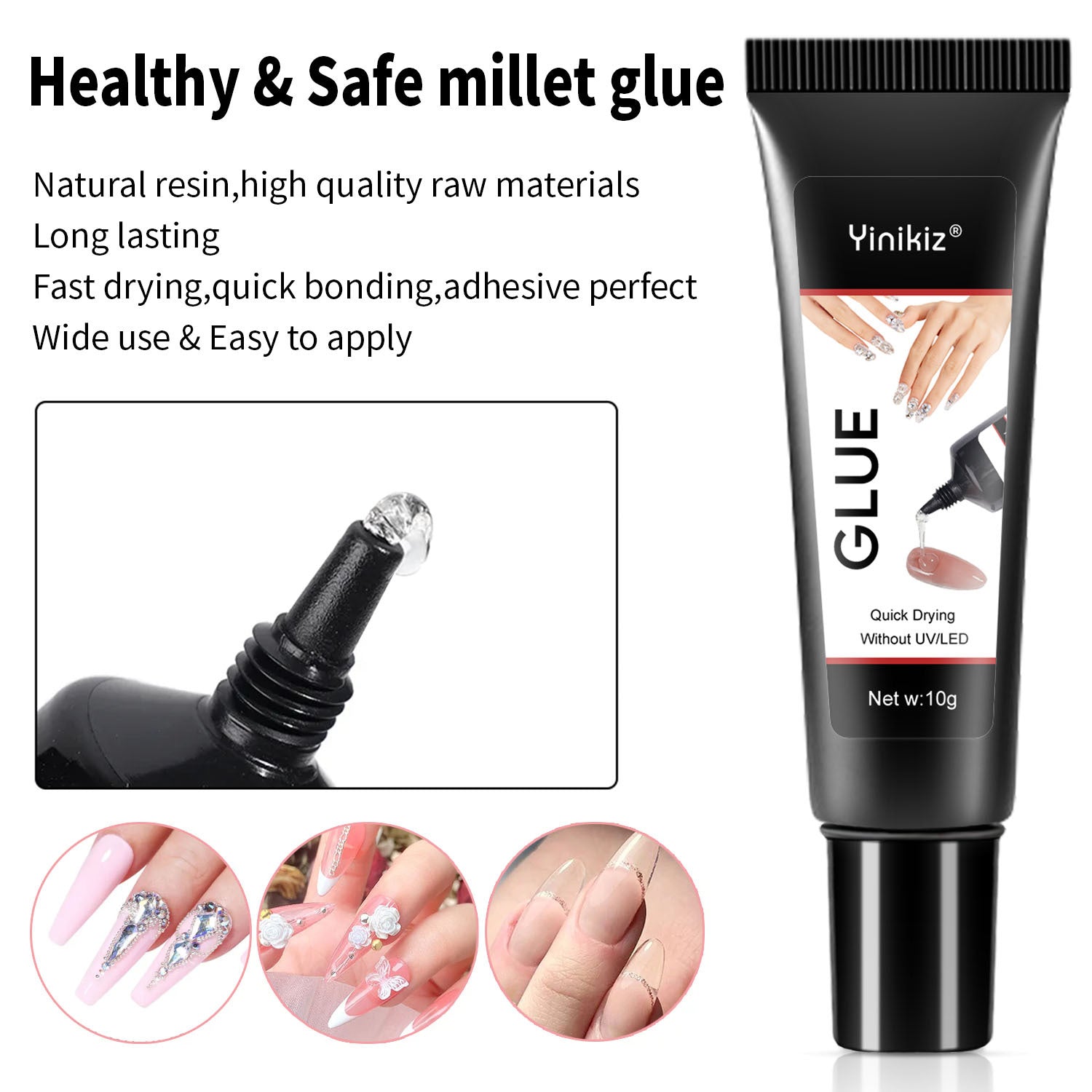 Renforcement transparent pour ongles, pose d'ongles, colle diamant, spécial ongle