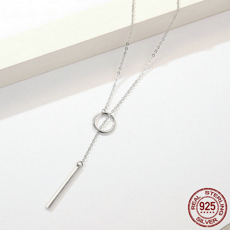 Collier Simple Rond et Barre en Argent Sterling S925