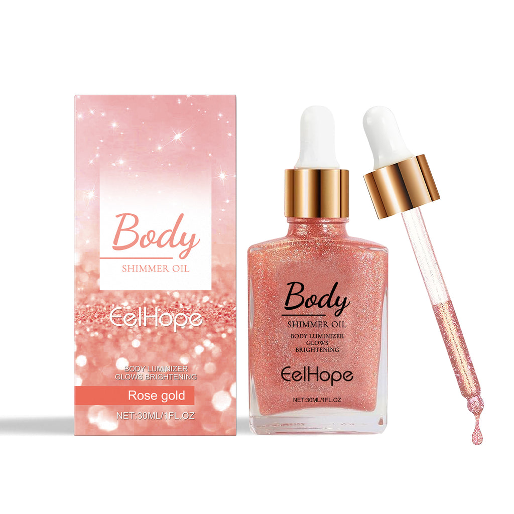 Huile pailletée corps, enlumineur liquide visage et corps hydratant facile à appliquer pour des fêtes éblouissantes