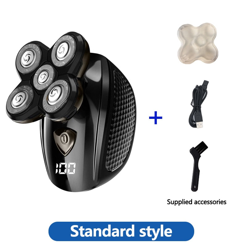 Kit de toilettage multifonctionnel Rasoir électrique étanche pour hommes Rasoir électrique rechargeable Machine à raser la tête chauve Tondeuse à barbe