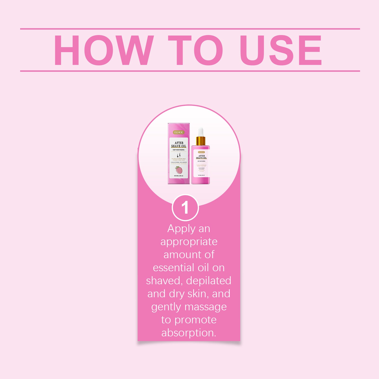 OUHOE Huile Essentielle Après-Rasage Fraise Hydrate, Adoucit et Prend Soin de la Peau en Douceur