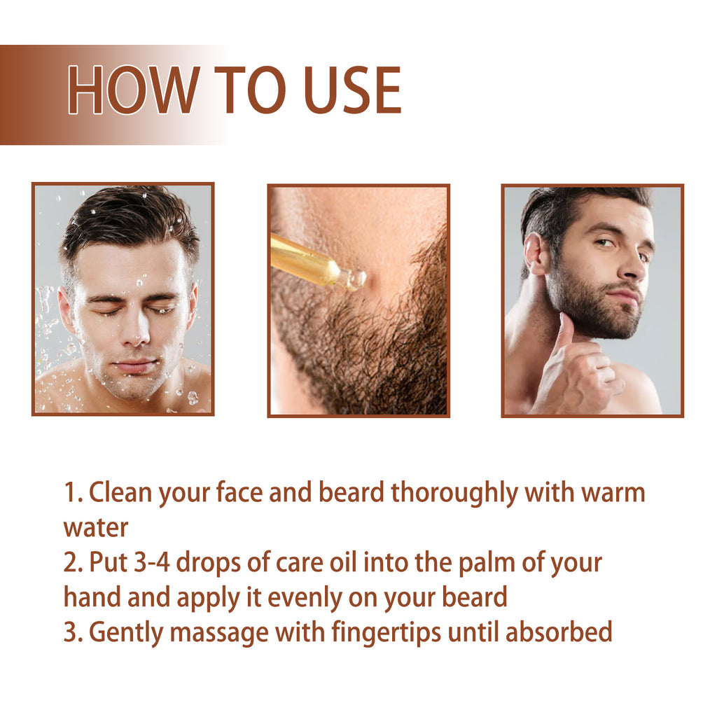 Huile à Barbe, Soin Homme Brillance Lissage Soin des Racines Hydratant Essence Huile