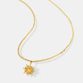 Collier en acier inoxydable pour femme avec pendentif petit soleil élégant et simple, chaîne clavicule.