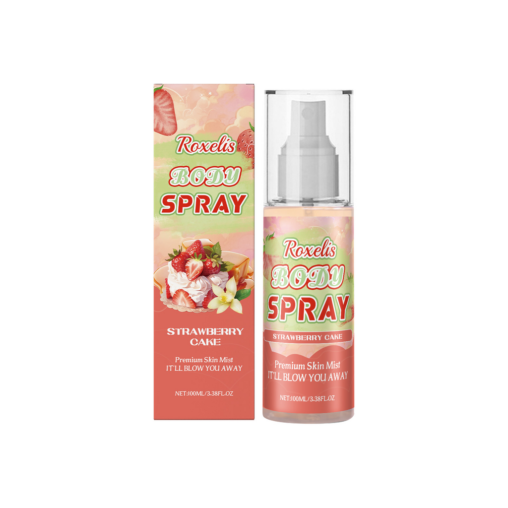 Roxelis Spray Corporel Parfum Fraise Longue Durée Parfum Frais avec une Note Douce Tenue Parfumée Parfum Élégant Léger à Multi-Niveaux