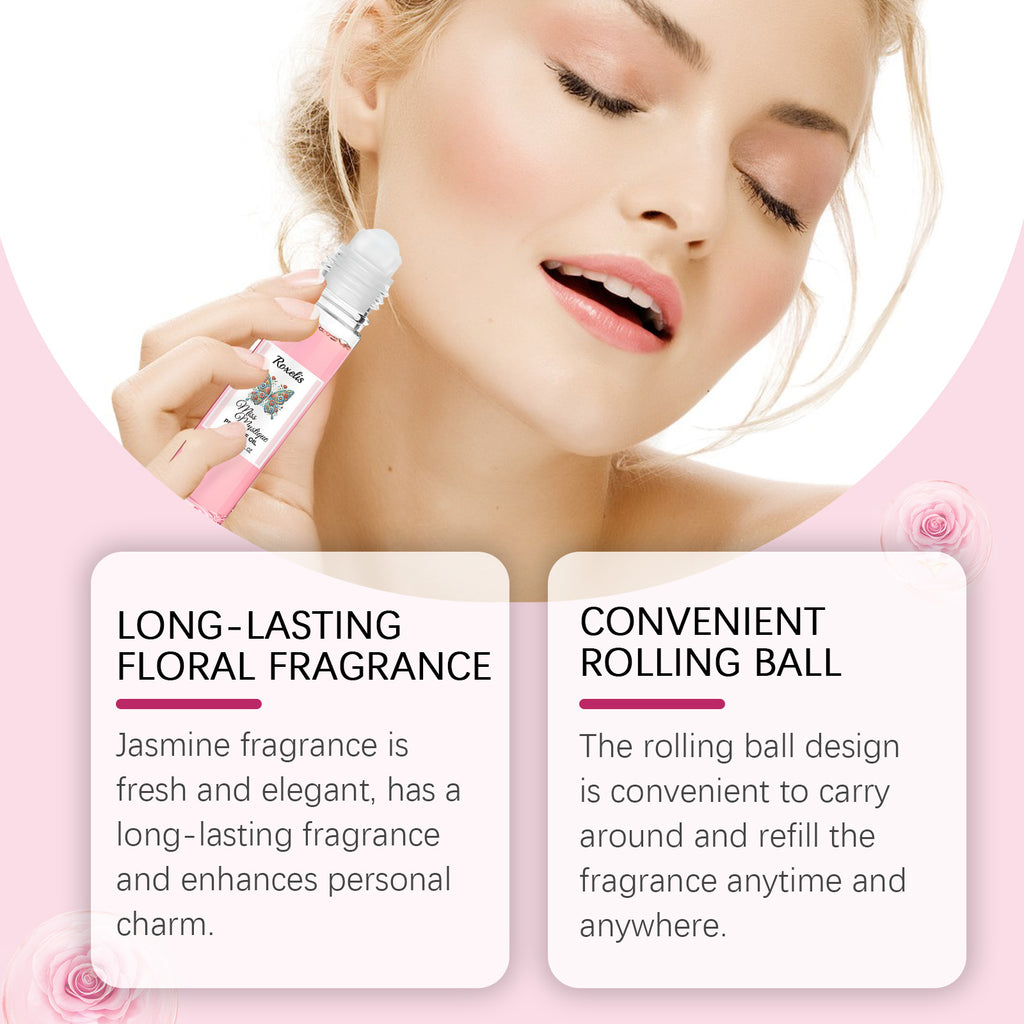 Roxelis Rolling Rose Parfum Flacon Portable Parfum Charme Naturel Frais Longue Durée Parfum aux Phéromones