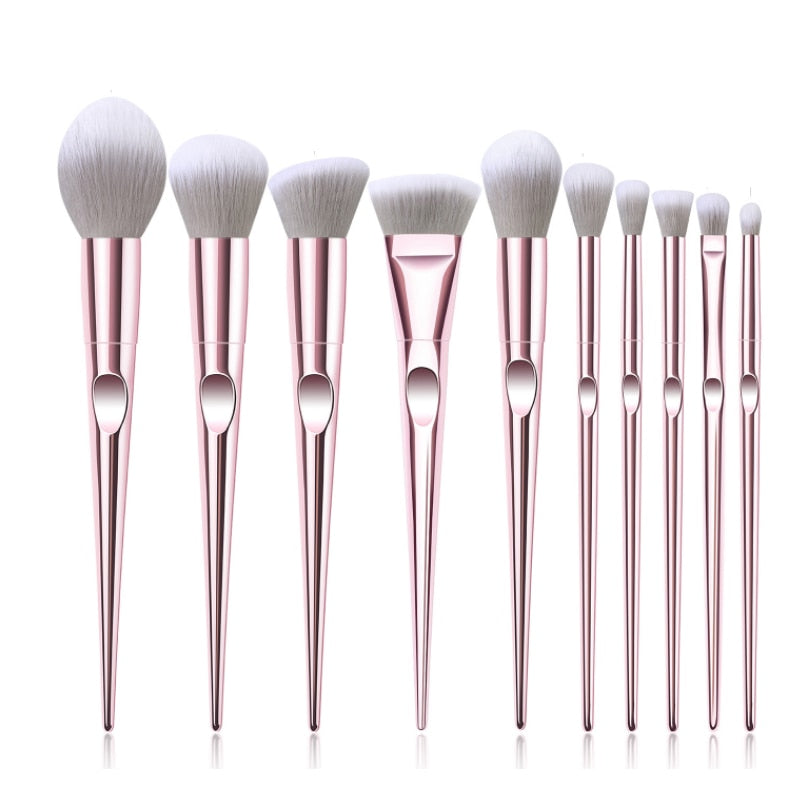 Lot de 10 Pinceaux de Maquillage pour les Yeux, Pinceaux Sculpteurs d'Ombre à Paupières et de Sourcils, Outils Cosmétiques de Maquillage Facial