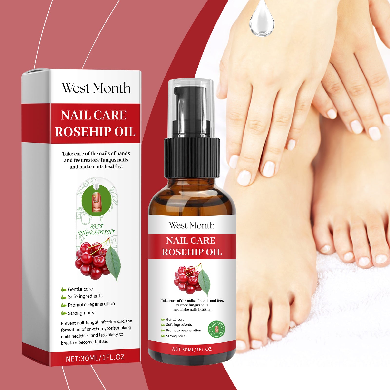 Solution de Soin des Mains, des Pieds et des Ongles Nourrit et Hydrate les Ongles et Solution de Réparation pour les Ongles Gris