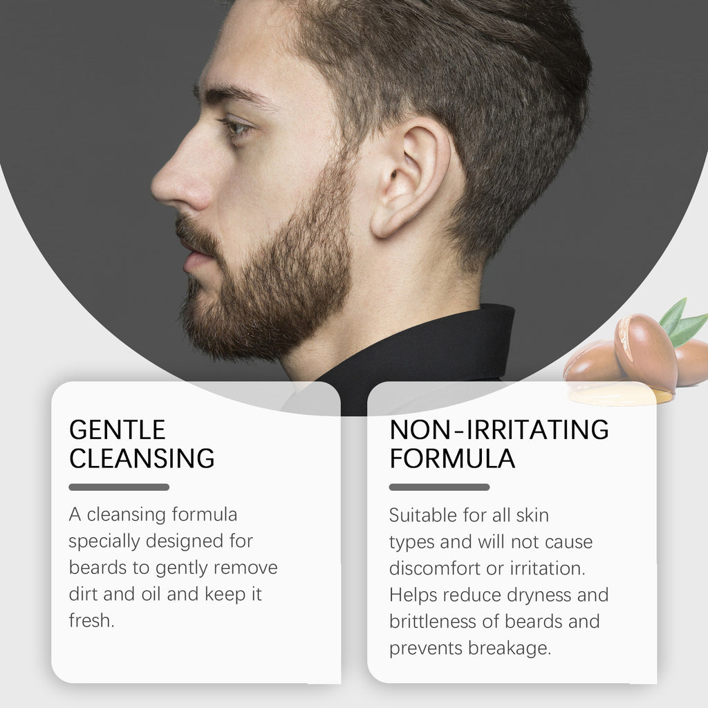 Shampoing pour poils du visage East Moon pour hommes - Nettoyant hydratant et doux pour le visage - Nettoyage délicat - Rasage en douceur