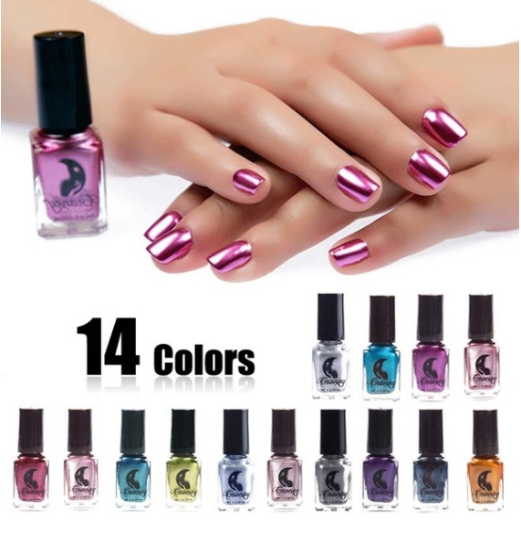 14 couleurs 6ML Vernis à ongles métallique miroir pour femme, accessoire de beauté maquillage tendance sexy