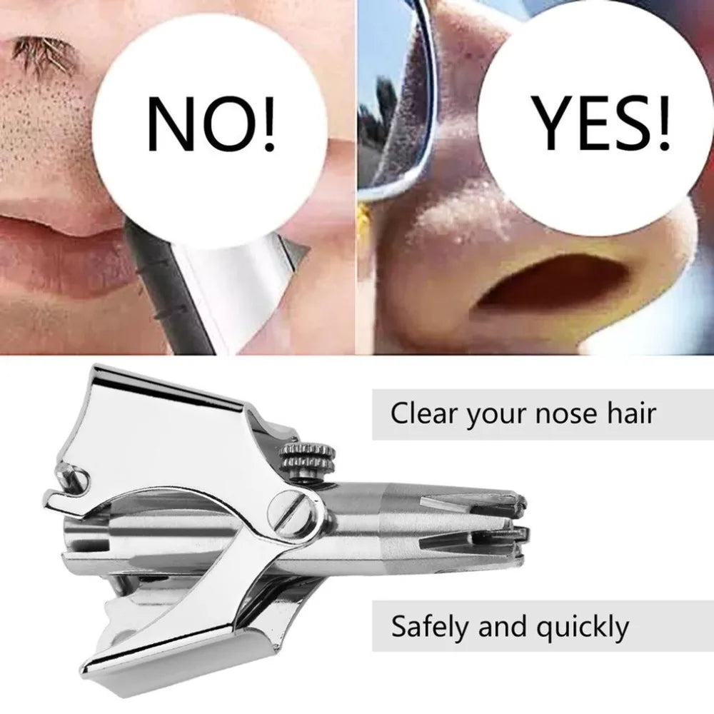 Coupe-nez manuel en acier inoxydable pour raser les poils de nez et d'oreille, rasoir, soin du visage pour homme, appareil lavable