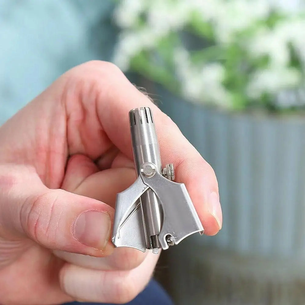 Coupe-nez manuel en acier inoxydable pour raser les poils de nez et d'oreille, rasoir, soin du visage pour homme, appareil lavable